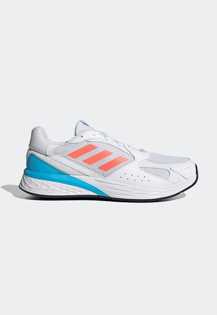 Tenis Running Blanco-Naranja Neón- Azul adidas Performance Response Run