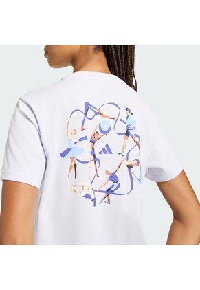 Camiseta Entrenamiento Morada Adidas Graphic Sports Suave Mujer
