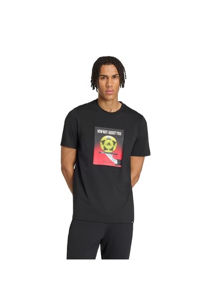Camiseta Fútbol Negra Adidas Graphic Football Slogan Hombre