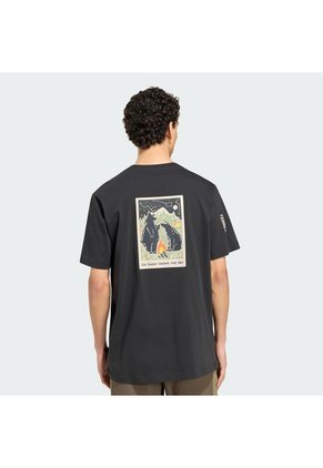 Camiseta Senderismo Negra Adidas Graphic Terrex Camper Hombre