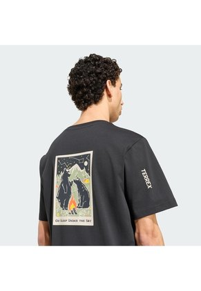 Camiseta Senderismo Negra Adidas Graphic Terrex Camper Hombre
