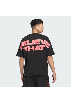 Camiseta Basketball Negra Adidas Anthony Edwards Believe That Hombre