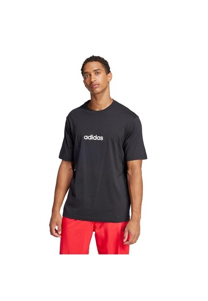 Camiseta Negra Adidas Essentials Linear Single Jersey Hombre