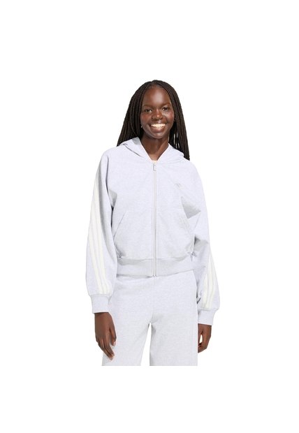 Buzo Gris Adidas Kit 3 Rayas Mujer