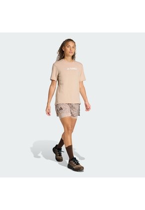Camiseta Senderismo Café Adidas Terrex Classic Logo Mujer