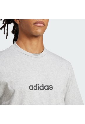 Camiseta Gris Adidas Essentials Linear Single Jersey Hombre