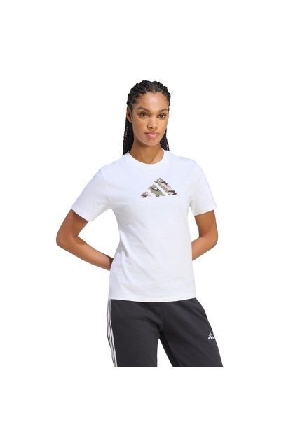 Camiseta Blanca Adidas Graphic Camo Mujer