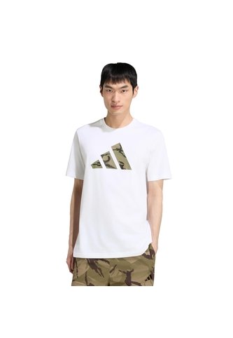 Camiseta Entrenamiento Blanca Adidas Graphic Camo Logo 3 Barras Hombre adidas Performance