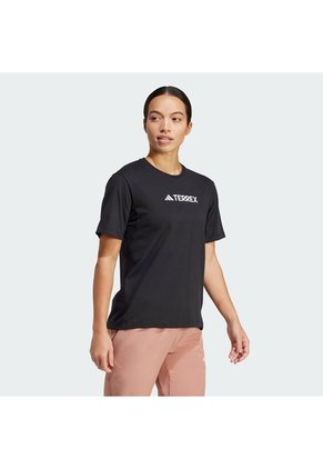 Camiseta Senderismo Negra Adidas Terrex Classic Logo Mujer