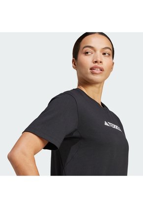 Camiseta Senderismo Negra Adidas Terrex Classic Logo Mujer