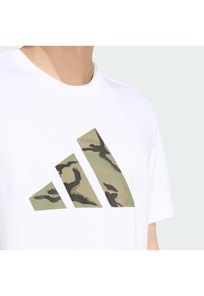 Camiseta Entrenamiento Blanca Adidas Graphic Camo Logo 3 Barras Hombre