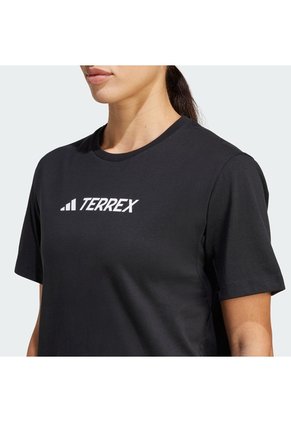 Camiseta Senderismo Negra Adidas Terrex Classic Logo Mujer