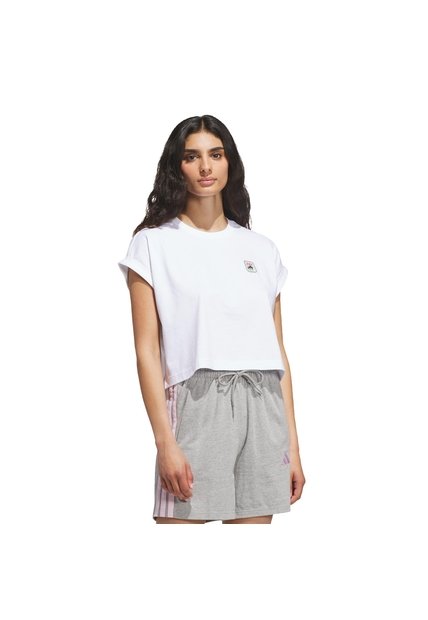 Camiseta Blanca Adidas Graphic Three Flowers Mujer