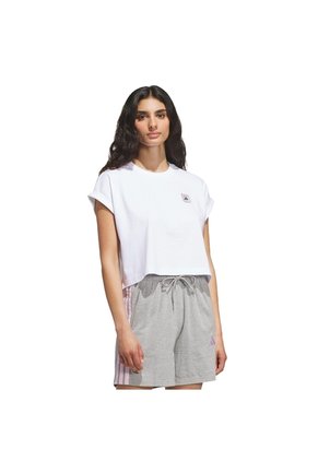 Camiseta Blanca Adidas Graphic Three Flowers Mujer