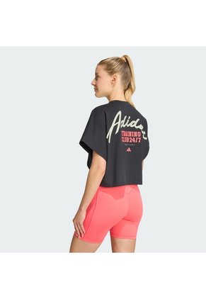Camiseta Entrenamiento Negra Adidas Estampada Primelift Mujer