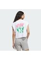 Camiseta Blanca Adidas Graphic Three Flowers Mujer de adidas Performance