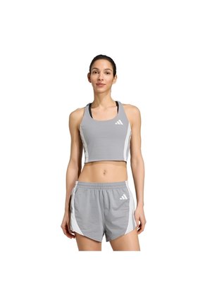 Camiseta Running Gris Adidas Corta Adizero Archive Mujer