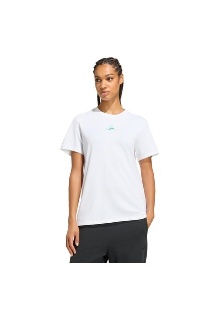 Camiseta Entrenamiento Blanca Adidas Graphic Sports Suave Mujer
