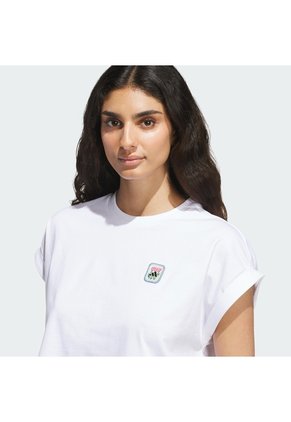 Camiseta Blanca Adidas Graphic Three Flowers Mujer