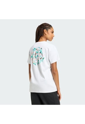 Camiseta Entrenamiento Blanca Adidas Graphic Sports Suave Mujer