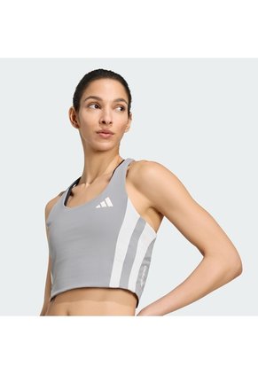 Camiseta Running Gris Adidas Corta Adizero Archive Mujer