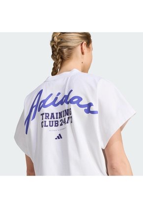 Camiseta Entrenamiento Blanca Adidas Estampada Primelift Mujer