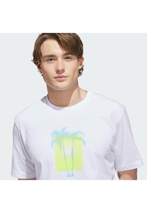 Camiseta Entrenamiento Blanca Adidas Graphic Sunny Palms Hombre