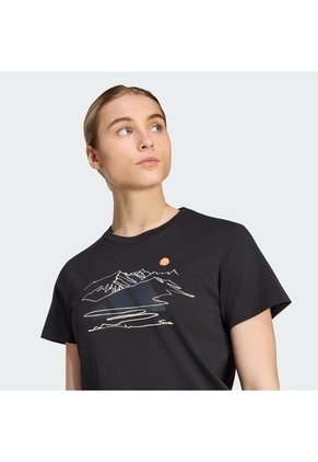 Camiseta Senderismo Negra Adidas Gráfica Terrex Nature Awaits Mujer