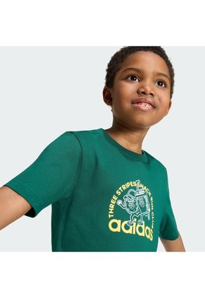 Camiseta Verde Adidas Snacks Graphic Niños