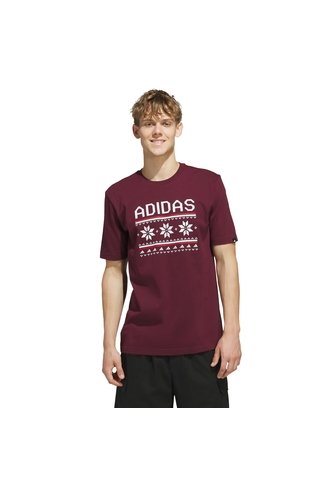 Camiseta Vinotinta Adidas Graphic Holiday Estampada Hombre adidas Performance