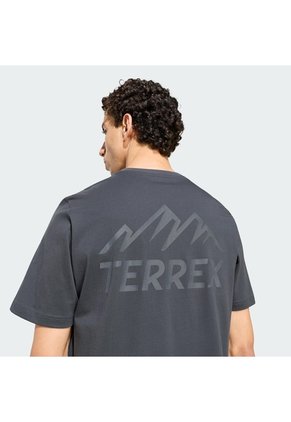 Camiseta Senderismo Gris Adidas Graphic Terrex Mountain Hombre