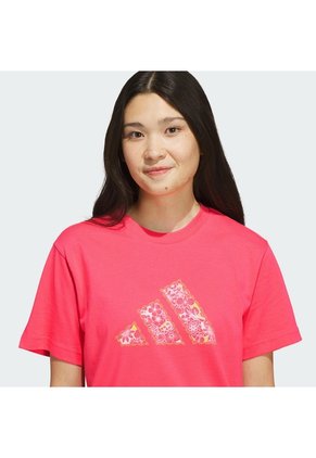 Camiseta Blanco Adidas Con Gráfico Somos Floral Rosa