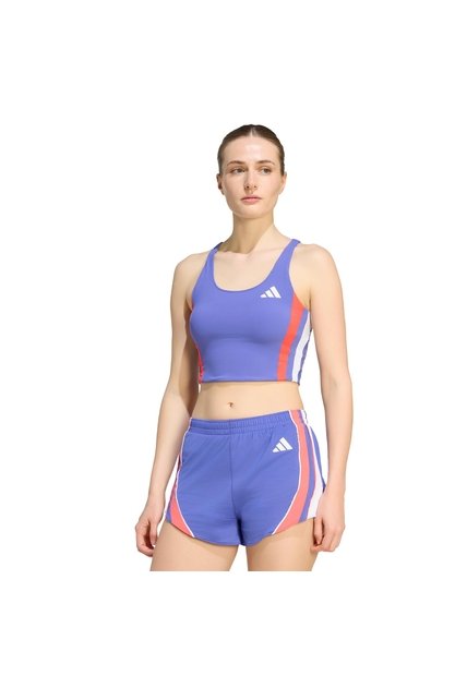 Camiseta Running Azul Adidas Corta Adizero Archive Mujer