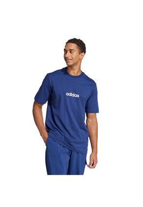 Camiseta Azul Adidas Essentials Linear Single Jersey Hombre