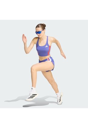 Camiseta Running Azul Adidas Corta Adizero Archive Mujer