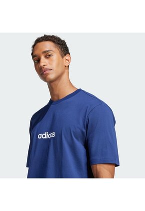Camiseta Azul Adidas Essentials Linear Single Jersey Hombre