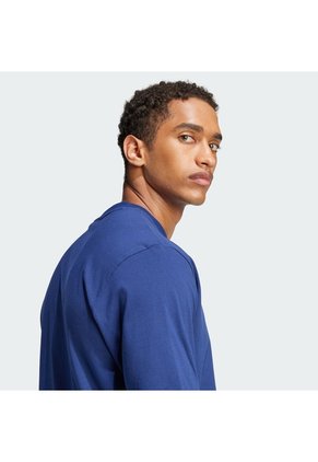 Camiseta Azul Adidas Essentials Linear Single Jersey Hombre