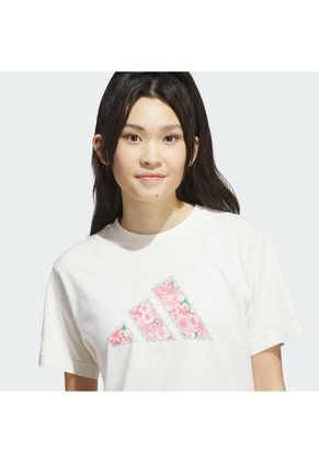 Camiseta Blanca Adidas Gráfico Somos Floral Mujer