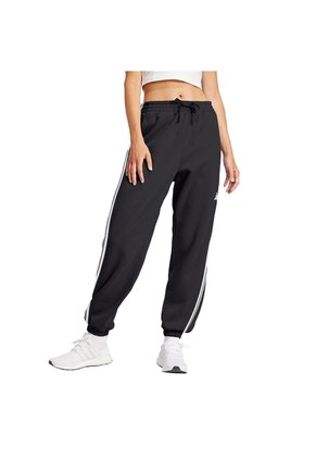 Pantalón Negro Adidas Essentials French Terry Cuffed 3 Bandas Mujer