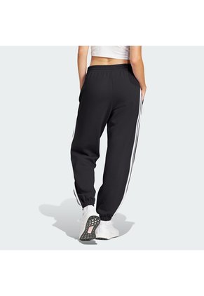 Pantalón Negro Adidas Essentials French Terry Cuffed 3 Bandas Mujer