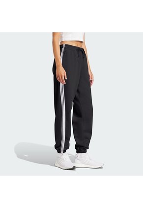 Pantalón Negro Adidas Essentials French Terry Cuffed 3 Bandas Mujer