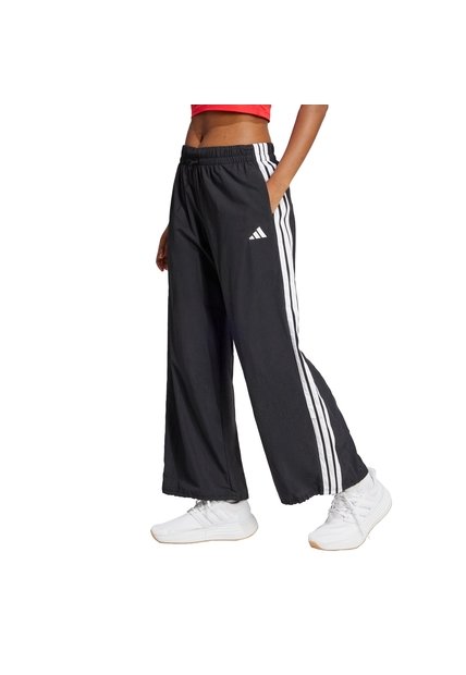 Pantalón Negro Adidas Essentials 3 Rayas Lifestyle Parachute Tejido Mujer