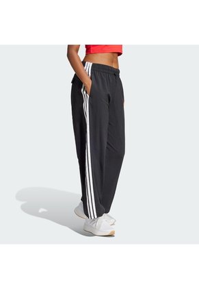 Pantalón Negro Adidas Essentials 3 Rayas Lifestyle Parachute Tejido Mujer