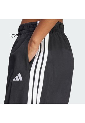 Pantalón Negro Adidas Essentials 3 Rayas Lifestyle Parachute Tejido Mujer