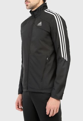 Chaqueta Negro-Blanco adidas Performance Marathon 3 rayas