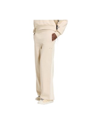 Pantalón Beige Adidas Kit 3 Rayas Ancho Mujer