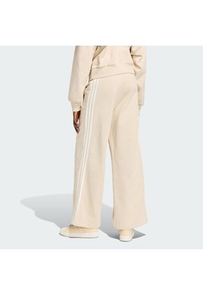 Pantalón Beige Adidas Kit 3 Rayas Ancho Mujer