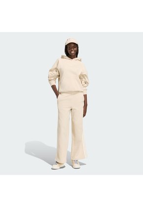 Pantalón Beige Adidas Kit 3 Rayas Ancho Mujer