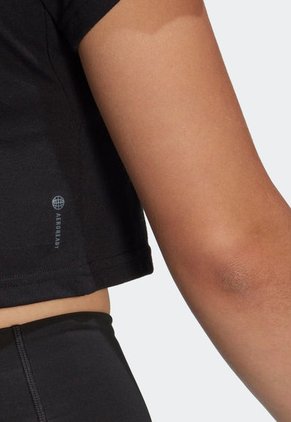 Camiseta Corta Negro adidas Performance Aeroready Train Essentials 3 Rayas