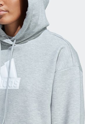 Hoodie Gris-Blanco adidas Performance Future Icons Badge of Sport